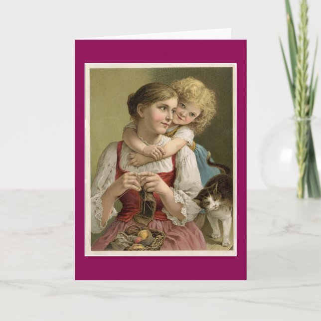 Vintage Mother And Child Card (Front)
