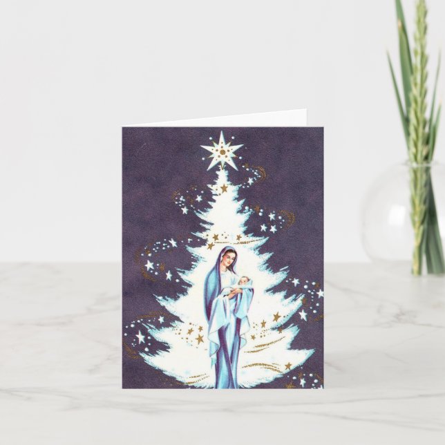 Vintage Mother and Child Christmas Card (Front)