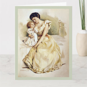 Vintage Mother and Child Mother's Day Card