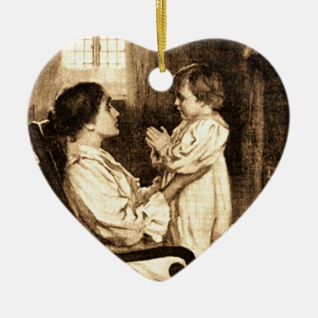 Vintage Mother and Child Ornament (Front)