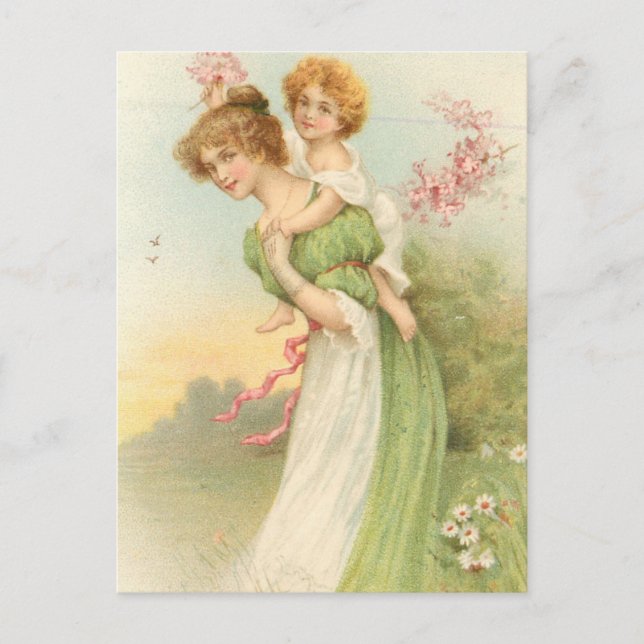 Vintage Mother and child Postcard (Front)
