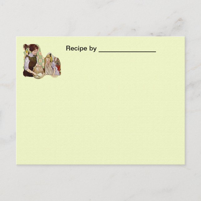 Vintage Mother and Child Recipe Blank Card (Front)