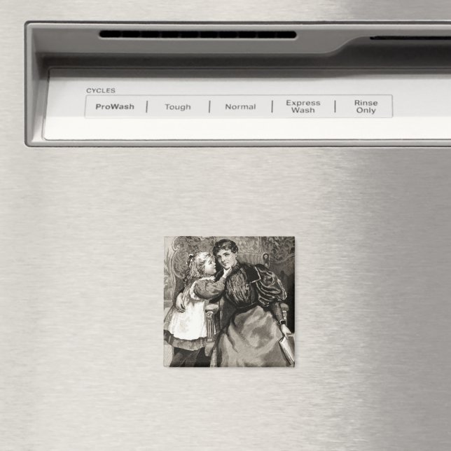 Vintage Mother and Daughter Magnet (In Situ (Dishwasher))