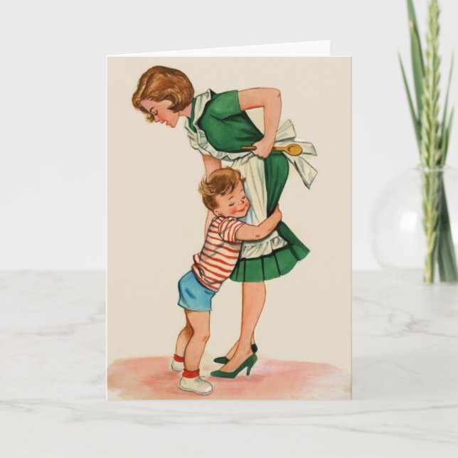 Vintage Mother and Son Note Card (Front)