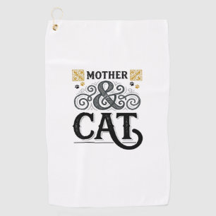 Vintage Mother Cat Shirt Design for Cat Moms_1 Golf Towel