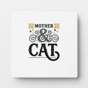 Vintage Mother Cat Shirt Design for Cat Moms_1 Plaque