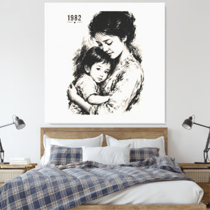 Vintage Mother & Child 1982 Canvas Print