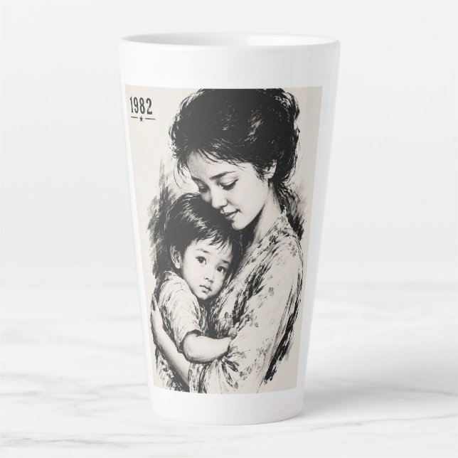 Vintage Mother & Child 1982 Latte Mug (Front)