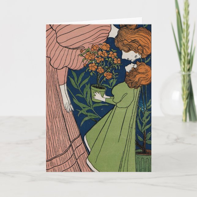 Vintage Mother & Daughter Mother's Day  Card (Front)