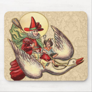 Vintage Mother Goose Antique Illustration Mouse Mat