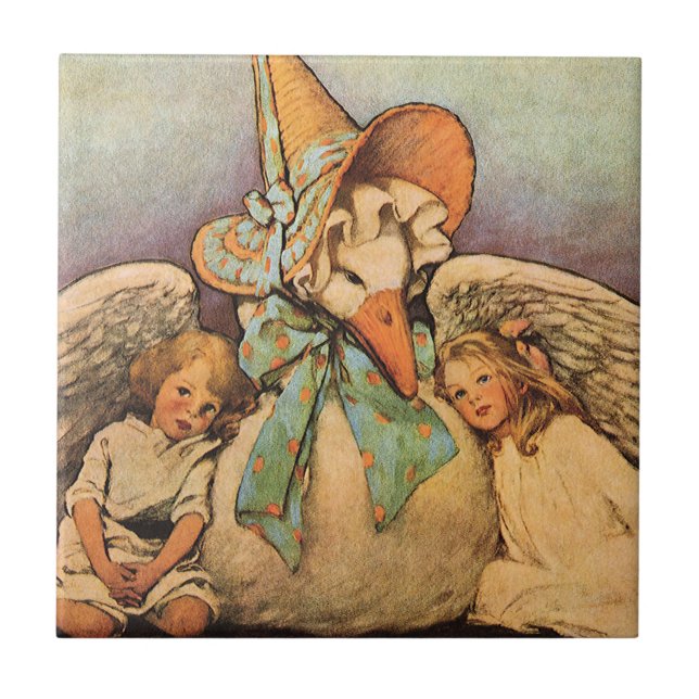 Vintage Mother Goose Children Jessie Willcox Smith Tile (Front)
