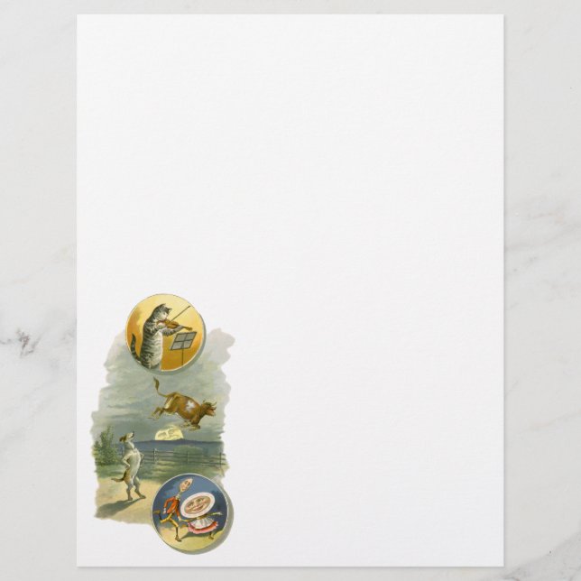 Vintage Mother Goose Nursery Rhyme Hey Diddle (Front)