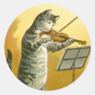 Vintage Mother Goose Nursery Rhyme Hey Diddle Classic Round Sticker