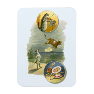 Vintage Mother Goose Nursery Rhyme Hey Diddle Magnet