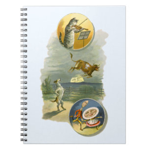 Vintage Mother Goose Nursery Rhyme Hey Diddle Notebook