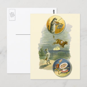 Vintage Mother Goose Nursery Rhyme Hey Diddle Postcard