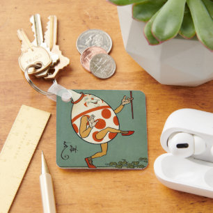 Vintage Mother Goose Nursery Rhyme, Humpty Dumpty Key Ring