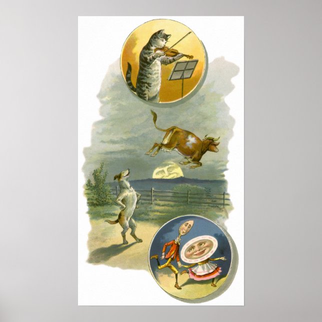 Vintage Mother Goose Nursery Rhyme Poem Poster (Front)