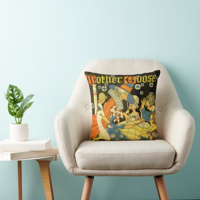 Vintage Mother Goose Reading Books to Children Cushion (Chair)
