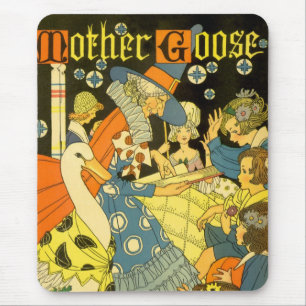 Vintage Mother Goose Reading Books to Children Mouse Mat