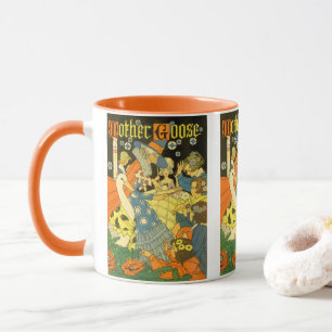 Vintage Mother Goose Reading Books to Children Mug