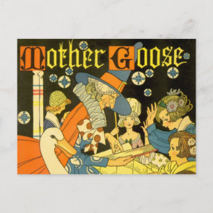 Vintage Mother Goose Reading Books to Children Postcard