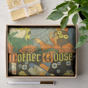 Vintage Mother Goose Reading Books to Children Tissue Paper