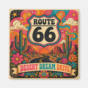 Vintage Mother Road Sixties Trippy Highway Magnet