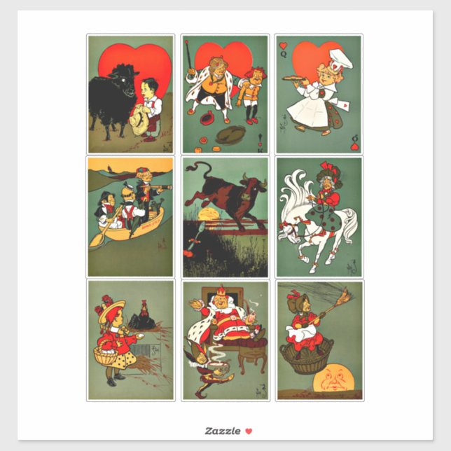 Vintage mothergoose nursery rhymes art collage (Sheet)