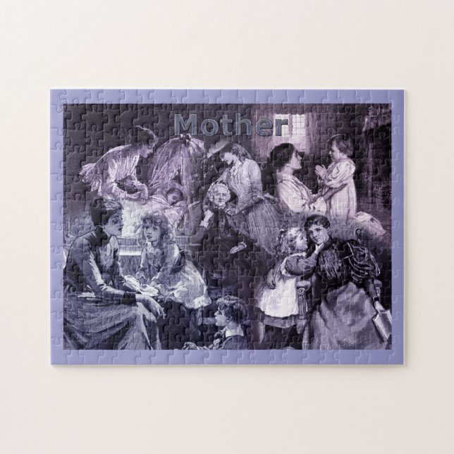 Vintage Mothers and Children Collage Jigsaw Puzzle (Horizontal)