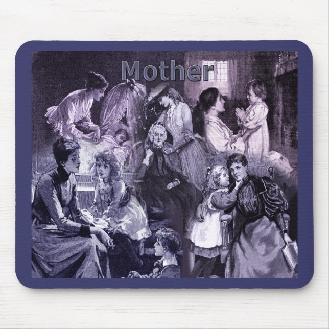 Vintage Mothers and Children Collage Mouse Mat (Front)