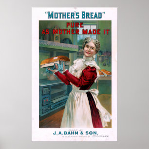 Vintage Mother's Bread Advertisement Poster