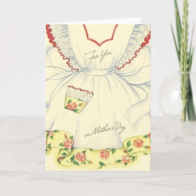 Vintage Mother's Day Apron Greeting Card (Front)