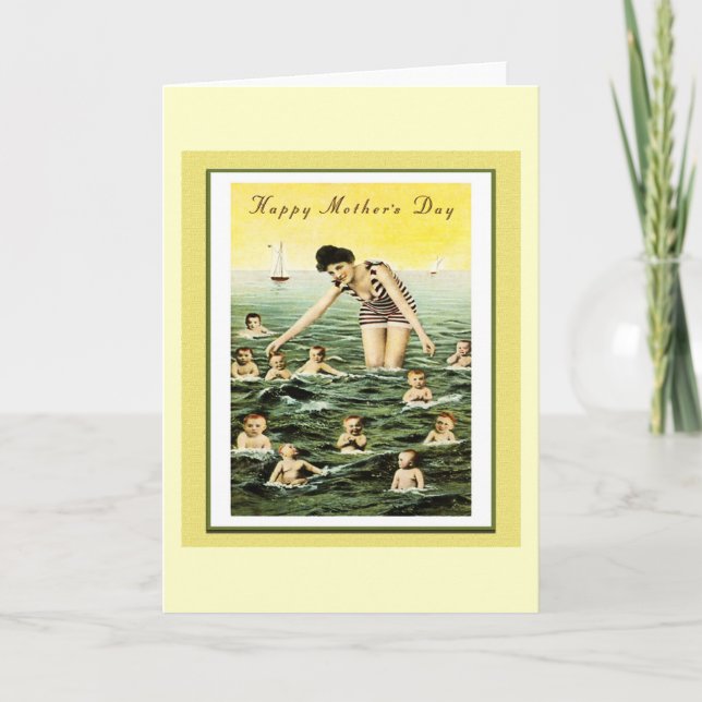 Vintage Mother's Day Baby Swimmers Card (Front)