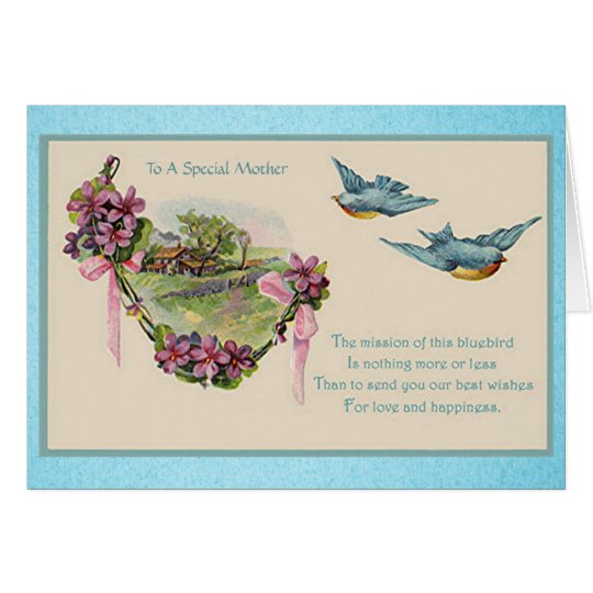 Vintage Mother's Day Bluebirds Card