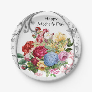Vintage Mother's Day Botanical Paper Plate