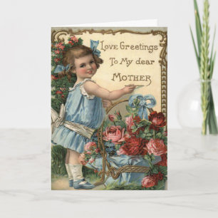 Vintage Mother's Day Card with Cute Mother's Poem