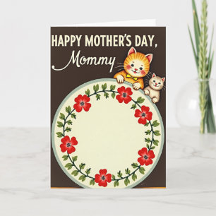 Vintage Mothers Day Felines Card