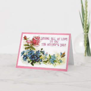 Vintage Mothers Day Flowers Card