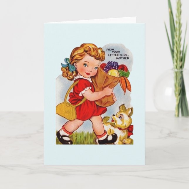 Vintage Mother's Day From Little Girl Card (Front)