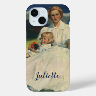 Vintage Mother's Day, Mum with Children iPhone 15 Case