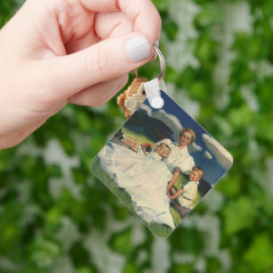 Vintage Mother's Day, Mum with Children Key Ring
