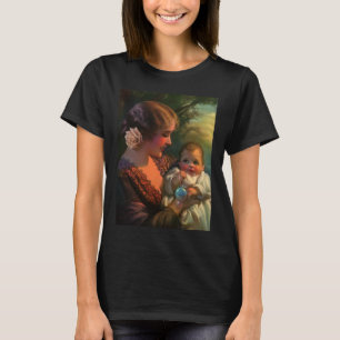 Vintage Mother's Day Portrait, Mum and Baby T-Shirt