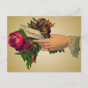 Vintage Mother's Day with Red Flowers Postcard