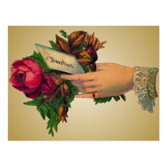 Vintage Mother's Day with Red Flowers Postcard