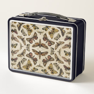 Vintage Moths Metal Lunch Box