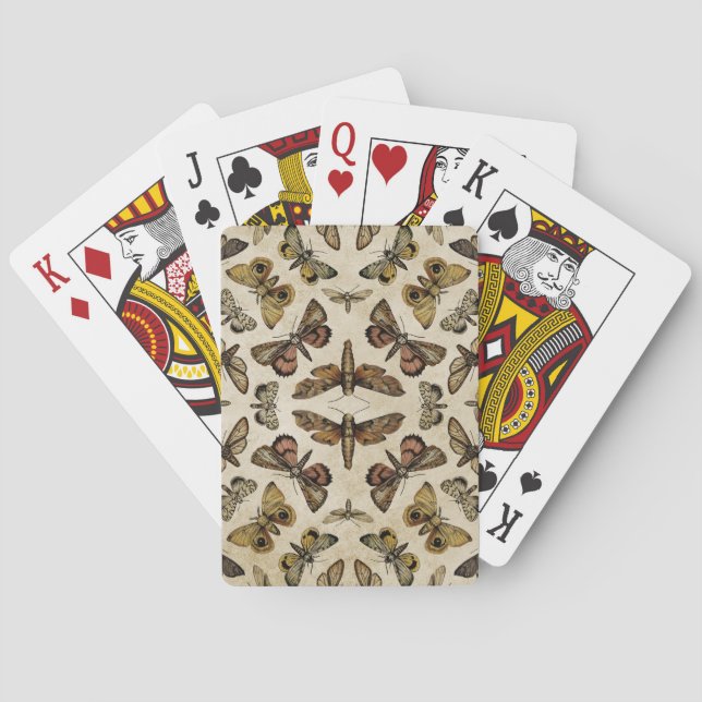 Vintage Moths Playing Cards (Back)