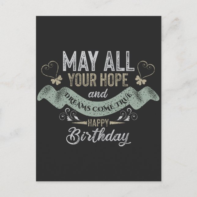 Vintage Motivational Happy birthday wishes Postcard (Front)