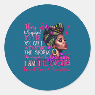 Vintage Motivational Suprt Breast Cancer Awareness Classic Round Sticker
