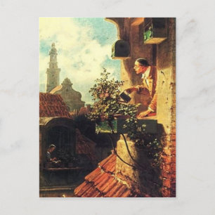 Vintage-Motive Attic Window Postcard